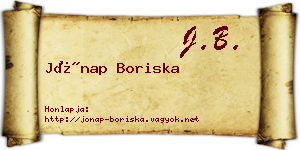 Jónap Boriska névjegykártya